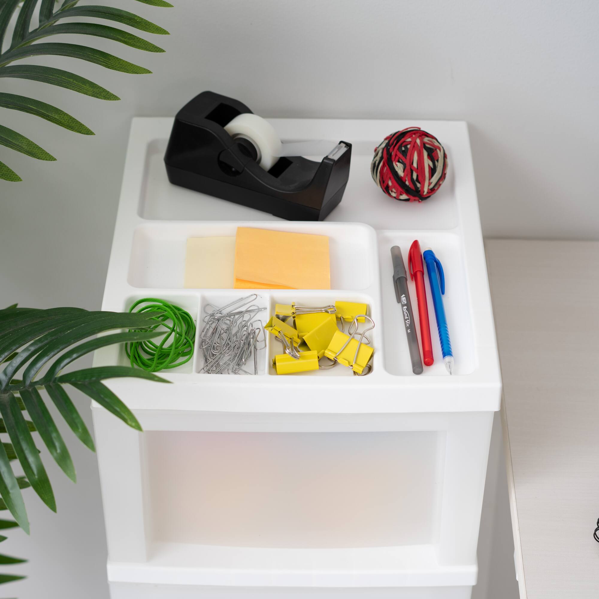 IRIS White 4-Drawer Medium Cart With Organizer Top